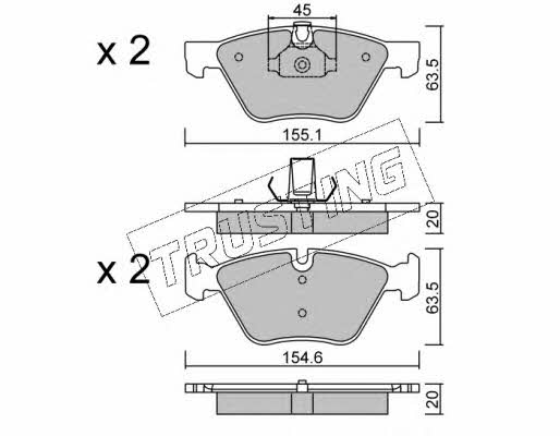 Trusting 573.3 Brake Pad Set, disc brake 5733