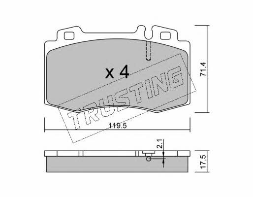 Trusting 579.0 Brake Pad Set, disc brake 5790
