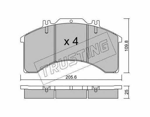 Trusting 596.0 Brake Pad Set, disc brake 5960