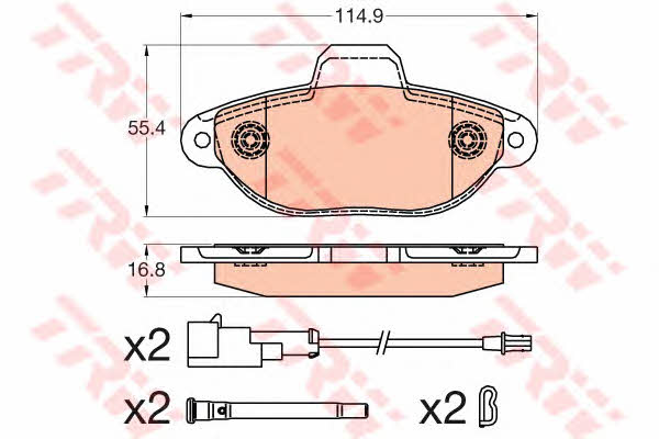 TRW COTEC brake pad set TRW GDB2041