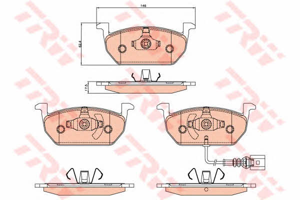 TRW COTEC brake pad set TRW GDB2080