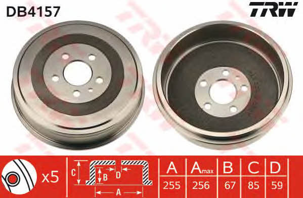 TRW DB4157 Rear brake drum DB4157