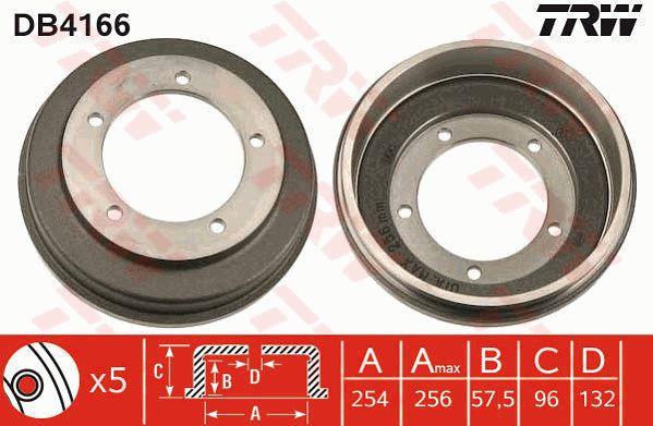 Rear brake drum TRW DB4166