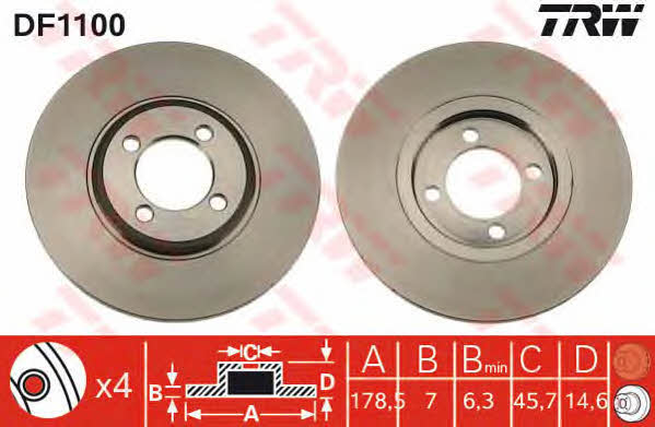 TRW DF1100 Brake disc DF1100