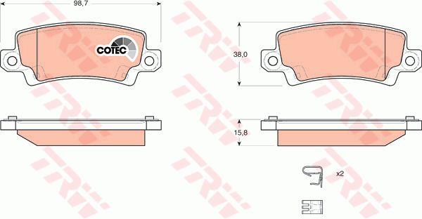 TRW COTEC brake pad set TRW GDB3289