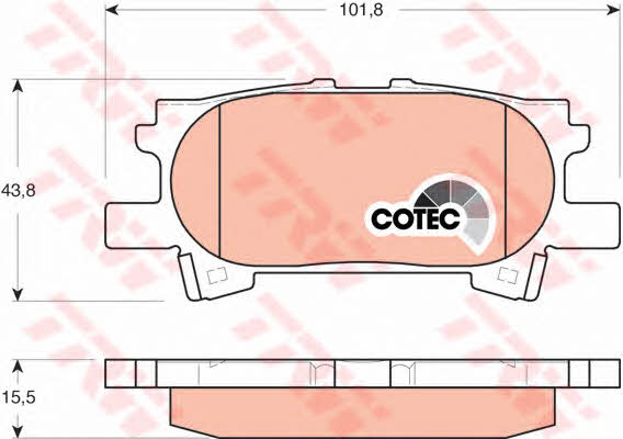 Rear disc brake pads TRW COTEC, set TRW GDB3339