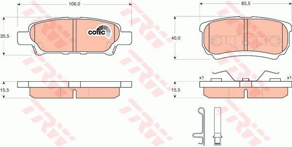 TRW TRW COTEC brake pad set – price 103 PLN