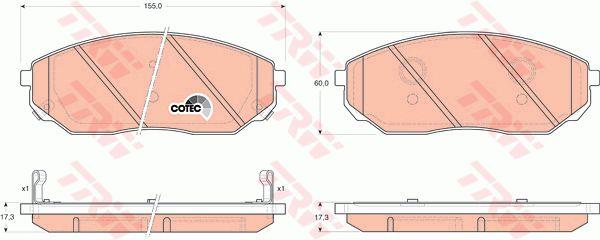 TRW COTEC brake pad set TRW GDB3343