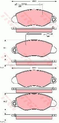 Disc brake pad set Nissan Cabstar: GDB3354 TRW TRW COTEC brake pad set