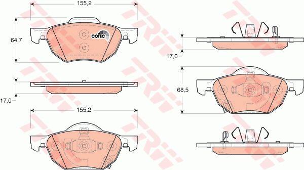 TRW TRW COTEC brake pad set – price 151 PLN