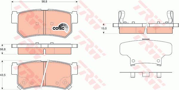 TRW COTEC brake pad set TRW GDB3366