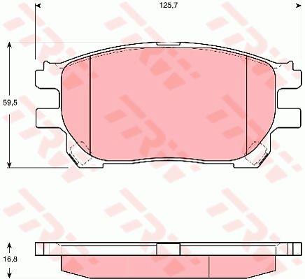 Brake pad kit Toyota Previa: GDB3414 TRW TRW COTEC brake pad set