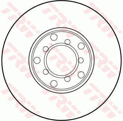 Unventilated front brake disc TRW DF1572
