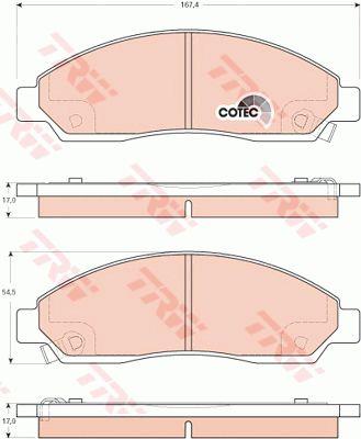 TRW COTEC brake pad set TRW GDB3466