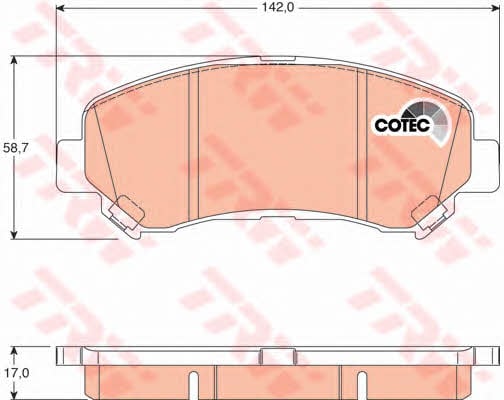 Front disc brake pads, set TRW GDB3467