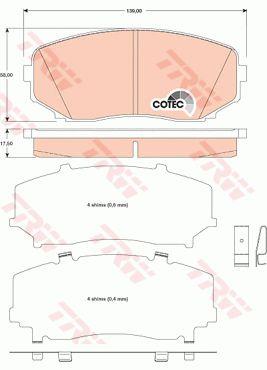 TRW COTEC brake pad set TRW GDB3471