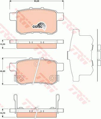 TRW COTEC brake pad set TRW GDB3482