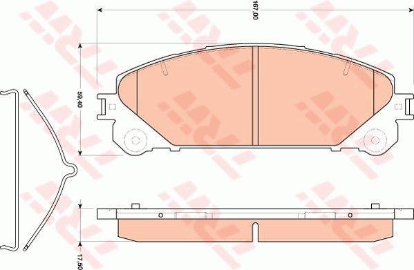 TRW COTEC brake pad set TRW GDB3484