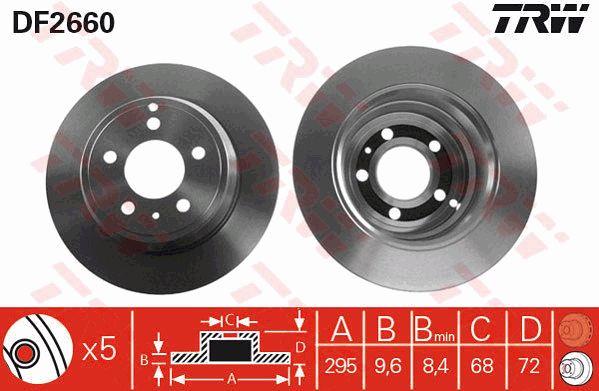 Rear solid brake disc TRW DF2660