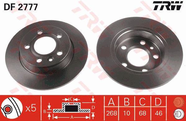 Rear solid brake disc TRW DF2777