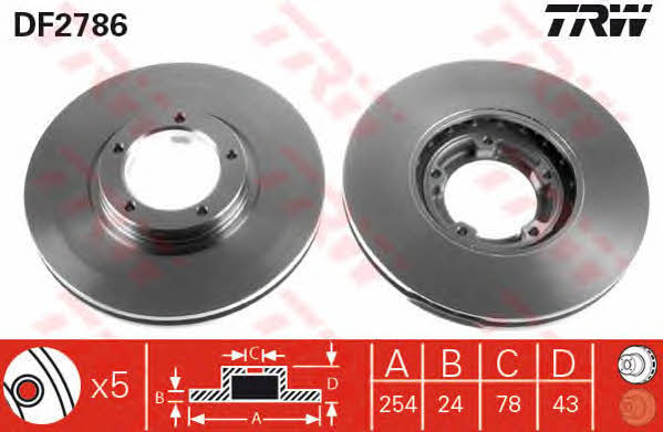 Front vented brake disc TRW DF2786