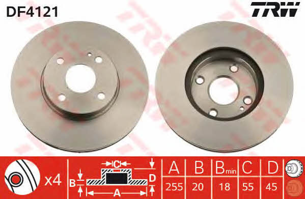 Front vented brake disc TRW DF4121