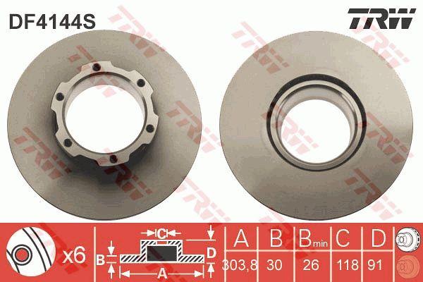 Front vented brake disc TRW DF4144S