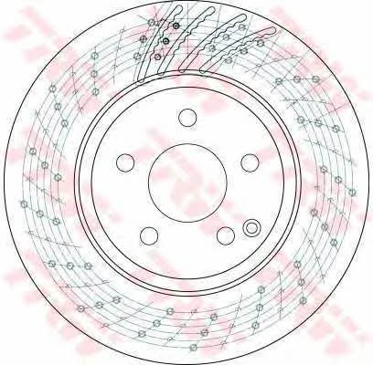 Front brake disc ventilated TRW DF4149S