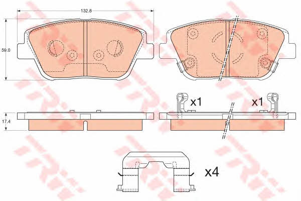TRW COTEC brake pad set TRW GDB3540