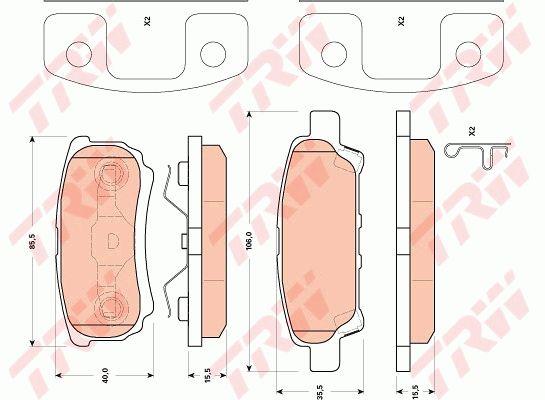 TRW COTEC brake pad set TRW GDB4143