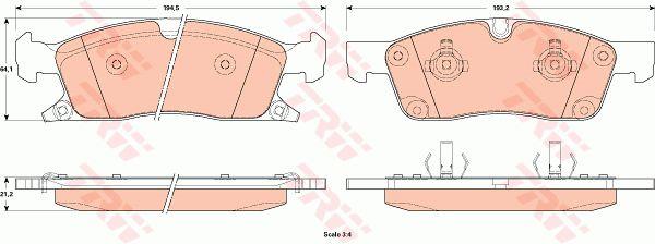 TRW COTEC brake pad set TRW GDB4604