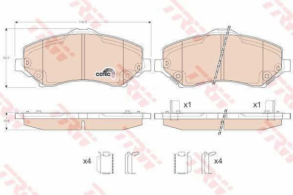 TRW COTEC brake pad set TRW GDB4605