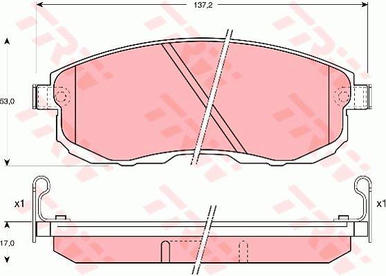 TRW COTEC brake pad set TRW GDB1003
