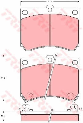 Disc brake pad set Mazda MX-3: GDB1029 TRW TRW COTEC brake pad set