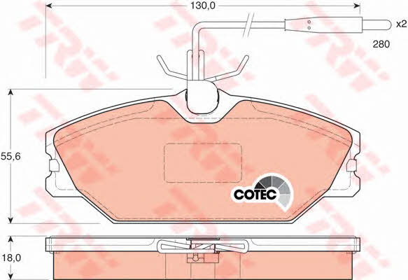 TRW COTEC brake pad set TRW GDB1030