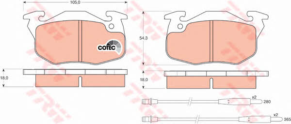 TRW COTEC brake pad set TRW GDB1033