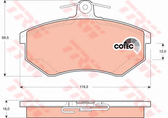 TRW COTEC brake pad set TRW GDB1048