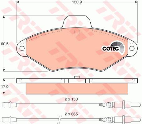 TRW COTEC brake pad set TRW GDB1101