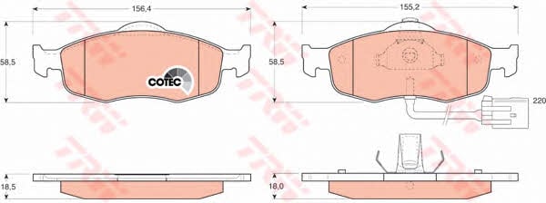 TRW COTEC brake pad set TRW GDB1108