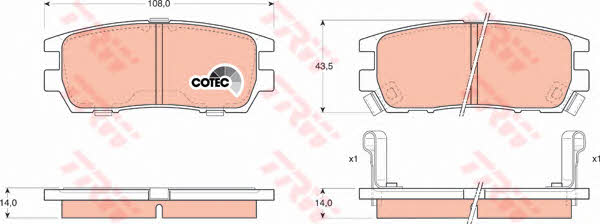 TRW COTEC brake pad set TRW GDB1127