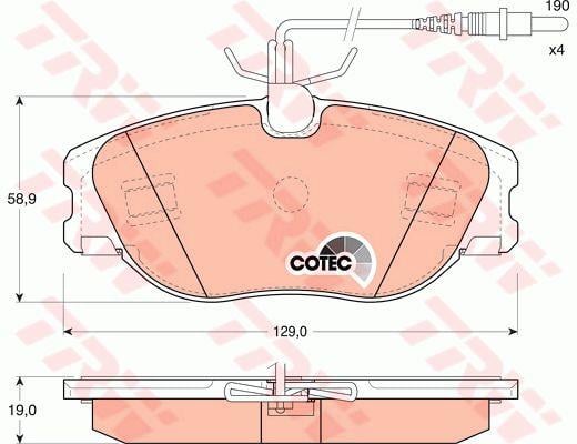 TRW COTEC brake pad set TRW GDB1148