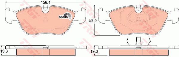 TRW COTEC brake pad set TRW GDB1159