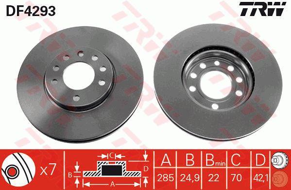 TRW Front vented brake disc – price 159 PLN
