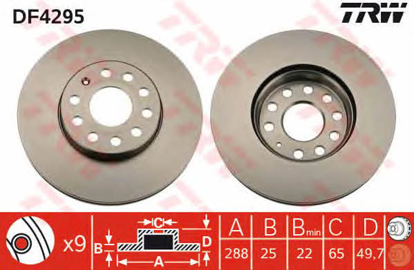 TRW Front vented brake disc – price 142 PLN