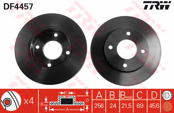 Front vented brake disc TRW DF4457