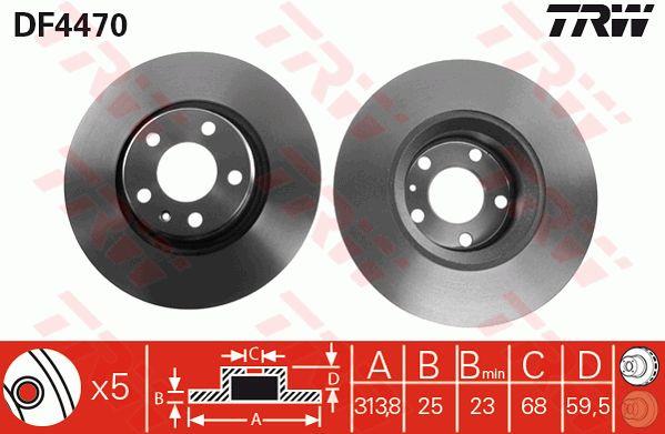 Front vented brake disc TRW DF4470