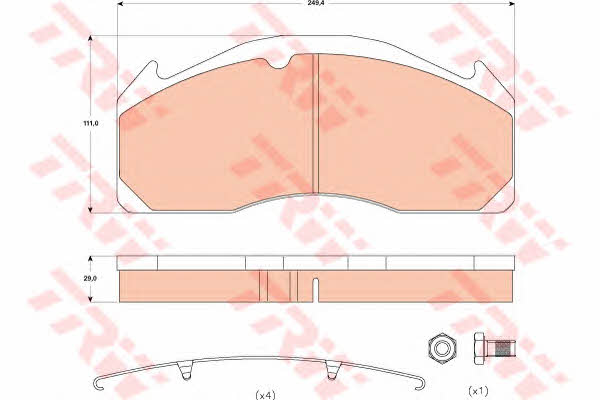 TRW GDB5085 TRW COTEC brake pad set GDB5085 GDB5085 TRW TRW COTEC brake pad set