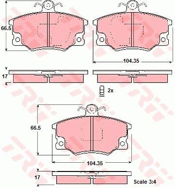 TRW COTEC brake pad set TRW GDB1223