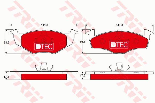 Disc brake pad set Seat Arosa: GDB1274DTE TRW Brake pad set