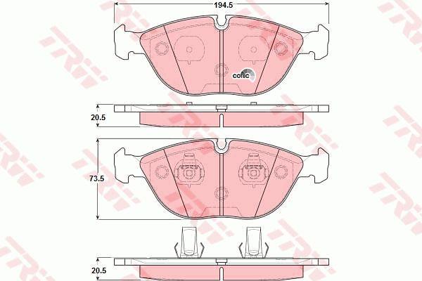 TRW COTEC brake pad set TRW GDB1285